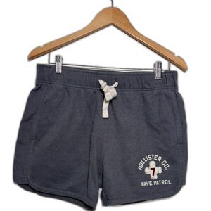 Hollister y2k Shorts Women's Size Medium Gray Navy Wave Patrol Beachy Coast Prep